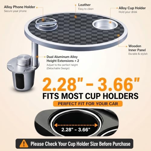 Car Desk for Laptop 360° Rotating Tesla Tray with Cup Holder Phone Stand - Image 4