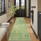 DUKINO 2x6 Runner Rug, Washable Animal Kitchen Rugs Non Slip, Light Green - Image 6