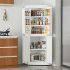 GAIOUS 63" Metal Corner Kitchen Pantry Cabinet, Kitchen Food Cabinets White - Image 4