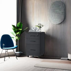 Panana 3 Drawer Wood Mobile File Cabinet, Under Desk Storage Drawers Small File Cabinet for Home Office (Black) - Image 6