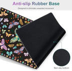 Desk Mat Pad, Gaming Mouse Pad Wrist Support Set, 4 in1 Non-Slip XXL Large Mousepad + Ergonomic Keyboard Wrist Rest+Mouse Wrist Rest+Coaster for Home Office Computer I Colorful Butterfly - Image 7