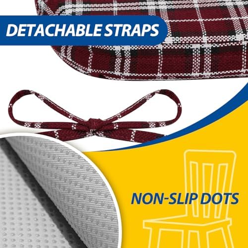 AAAAAcessories Chair Cushions for Dining Chairs, 17 x 16 x 2 in, Set of 2 - Image 5