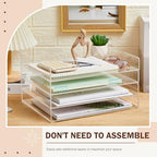 Harloon 4 Tier Paper Organizer Letter Tray Acrylic Desk File Organizer - Image 3