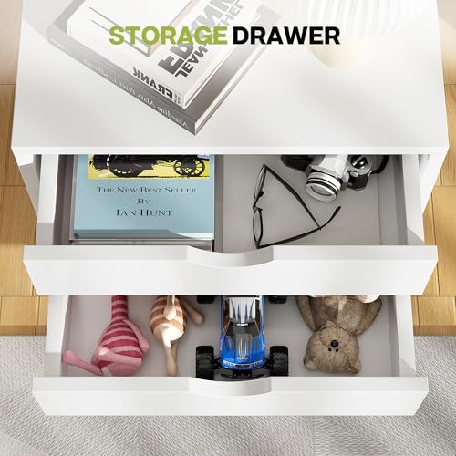 5 Drawer Chest, Storage Cabinet Dressers with Wheels, Dressers Storage Cabinets, Dresser Mobile Cabinet with Wheels, Room Organizer, Drawers Wood Organization Furniture for Office, Home, White - Image 4
