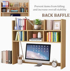 Dorm Desk Hutch, Wooden Desktop Shelf Organizer with 6 Cubbies for Computer Desk, Office, Dorm, Bedroom, White 27.5in 31in Length - Image 5