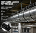 36 Inch Heavy Duty White Zip Ties 50 Pack, Industrial Nylon Cable Ties Extra Long Self-Locking Wire Ties for Automotive, Home, Garden & Electrical Use + 10 Bonus 8 Inch Black Releasable Zip Ties - Image 7