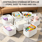 4 Pack Storage Baskets for Organizing, 11''Lx9''Wx8''H Woven Baskets for Storage Toys, Towels, Books, and Clothes, Cotton Rope Basket for Shelves with Handle - Image 6