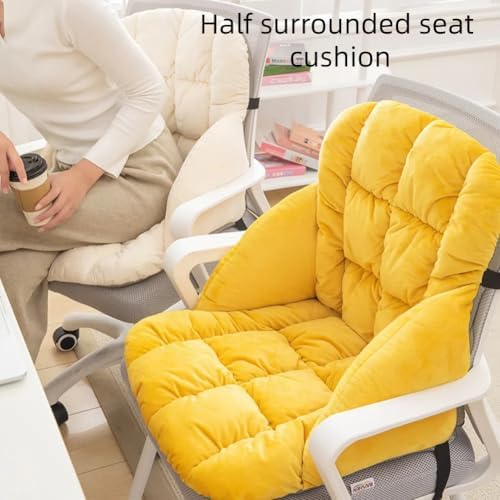 LYFJMUS ﻿Desk Chair Cushion High Back Soft Pink Plush Office Chair Cushion Non-Slip Rocking Seat Pads with Arms for Office Dining Gaming Chairs - Image 7