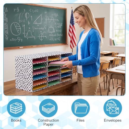 Fuutreo 2 Pcs Classroom Construction Paper Storage,Black Blocks - Image 6