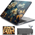 Batianda LumiArt Case for MacBook Air 13.6" M2-M5 Chip, Blue Gold Lotus by Batianda