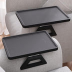 2 Pack Bamboo Couch Arm Tray,Folding Sofa Armrest Table（Black） by DANFOXER