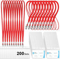 Marspark 4"x3" Name Badge Holder with Lanyard Bulk, Red, 200 Sets by Marspark
