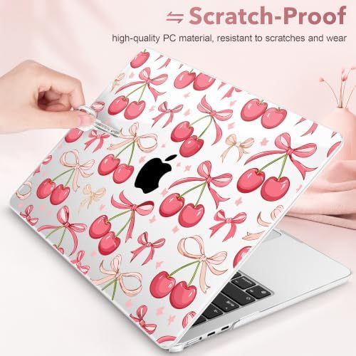 May Chen for M5 MacBook Air 13.6 Inch Case 2026 2025 2024-2022 Release M5 A3449 M4 A3240 M3 A3113 M2 A2681, Plastic Hard Shell Case for MacBook Air 13.6" with Retina Display, Cherries & Bows - Image 3