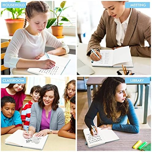 feela 5 Pack Notebooks Journals Bulk, Hardcover Notebook Classic Ruled Lined Journals with Pen Holder for Women Girls School Business Supplies, with 5 Black Pens, 120 GSM, 5.1”x8.3”, A5, Light Blue - Image 7