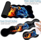 Desk Mat, Mouse Pad with Wrist Rest, 4-in-1 Large Mouse Pads for Desk, Ergonomic Mouse Pad and Keyboard Wrist Rest Gaming Keyboard Mat for Office,Fire Tiger - Image 3