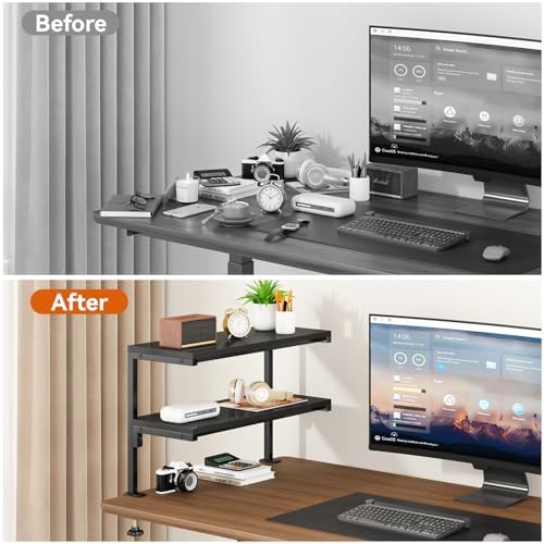 IBUYKE Clamp on Desk Shelf, 22.8” Large Desk Extender Shelves UTMZ010B - Image 5