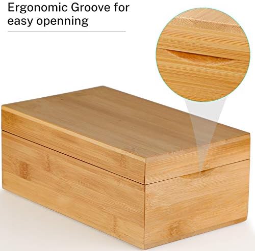 MaxGear Bamboo Business Card Organizer for 3" x 5" Cards - Image 5