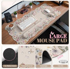 iCasso Beige Keyboard Mat 35.4"x15.7", Desk Protector for Workspace - Image 2