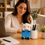 Highland Cow Note Pad Dispenser with Pen Cup, Desk Organizer - Image 5
