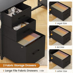 SEDETA 58'' L Shaped Computer Office Desk with 3 Drawers and Bookshelf - Image 5