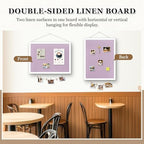 DOLLAR BOSS Double-Sided Bulletin Boards with Linen, 24"x18" Cork Board, Purple - Image 5