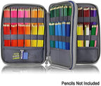 YOUSHARES 192 Slots Colored Pencil Case, Large Capacity Pencil Holder Pen Organizer Bag with Zipper for Prismacolor Watercolor Coloring Pencils, Gel Pens & Markers Artist (Blue) - Image 2