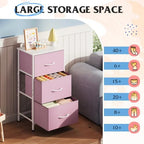 WLIVE Small Dresser Nightstand for Bedroom, 3 Drawers, A-Pink - Image 6