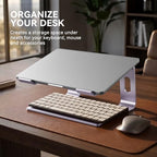SOUNDANCE Laptop Stand, Aluminum Ergonomic Desk Riser, 10-15.6", Purple - Image 4