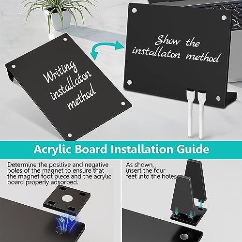 2PCS Black Acrylic Calendar Dry Erase Board with Stand for Desk, 16x12 Large Desktop Monthly Whiteboard Magnetic Fridge Memo Board, Daily Planner Chalkboard Easel for Office, School - Image 5