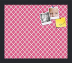 PinPix 14x12 inch Cork Bulletin Board. This Decorative Framed Pin Board Comes with Diamond Pattern in Hot Pink Design and Satin Black. Ideal for Home, Office Decor or School (PinPix-302) by PinPixBulletinBoards