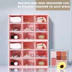 Amyhill 6 Pcs Mini Drawer Organizer Small Organizer with 9 Drawers Plastic Desktop Craft Storage Box for Office Home Room Jewelry Cosmetics Collection(Pink) - Image 6