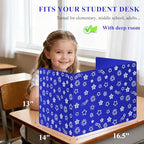 Blue 24-Pack Desk Dividers for Students, Waterproof Plastic Study Carrel Divider, Durable Testing Dividers for Classroom Teacher Supplies, Easy to Clean Privacy Shield Folder Boards for Student Desk - Image 2