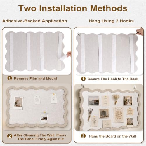 Scalloped Felt Bulletin Board 36"x24", Decorative Pin Board for Wall - Image 4