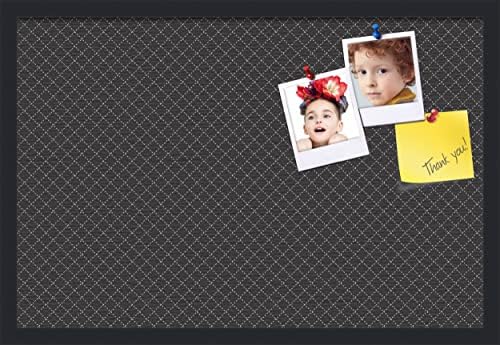 PinPix 27x18 inch Cork Bulletin Board. This Decorative Framed Pin Board Comes with Diamond Pattern in Black Design and Satin Black. Ideal for Home, Office Decor or School (PinPix-120) by PinPixBulletinBoards