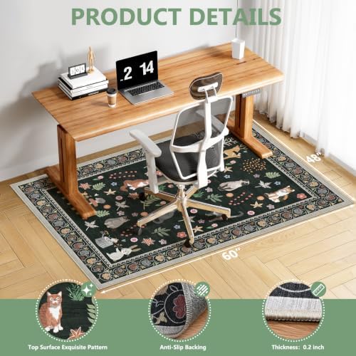Office Chair Mat for Hardwood Floor & Tile Floor,48"X 60"-Colorful Animals - Image 2
