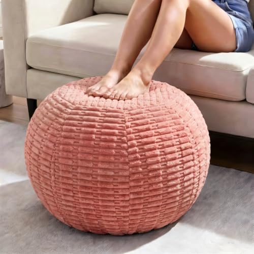 Hobestluk Round Pouf Foot Rest, Footstool,Light Pink by YourHomeDeservesMore