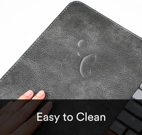 Premium Distressed Faux Vegan Leather Desk Mat | Multifunctional Desk Pad for Home Office | (Black/Grey, 12" x 36") - Image 4