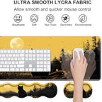 Ergonomic Keyboard Wrist Rest & Mouse Pad Wrist Rest Set, Large XXL Gaming Desk Mat 31.5"x 11.8" with Non-Slip Base, Memory Foam, Easy Typing Pain Relief for Home & Office, Black Cat - Image 3