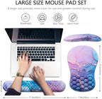 Mouse Pad Wrist Support, Laokiiy 2 in1 Keyboard Wrist Rest+ Ergonomic Mouse Pad, Non-Slip Wrist Rest for Computer Keyboard, Made Easy Typing & Relieve Wrist Pain(Blue Pink Marble) - Image 5