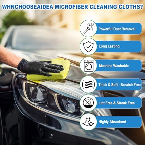 Microfiber Cleaning Cloths – 50 Pack, 15"x15" Ultra Soft, Lint-Free, Quick-Dry Towels for Cleaning Car, Home, Kitchen & Garage – Reusable Microfiber Rags - Image 3