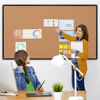 Extra Large Cork Bulletin Board 96" X 48", Black Aluminum Framed 8'x4' Corkboard for Wall, Wall Mounted Notice Pin Board with 18 Push Pins for School, Home & Office - Image 2