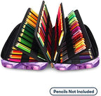 YOUSHARES 300 Slots Colored Pencil Bag - Handy Large Capacity Oxford Multi-Layer Zipper Pencil Bag for Prismacolor Colored Pencils & Gel Pen (Marble Purple) - Image 3