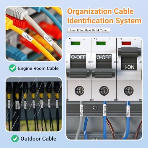 15-Pack 18051 Replace for DYMO Rhino Heat Shrink Tube Labels 1/4'' 6mm - Image 5