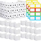 24 Pcs Privacy Folders for Students Testing, Black Dots, Black White by Crtiin