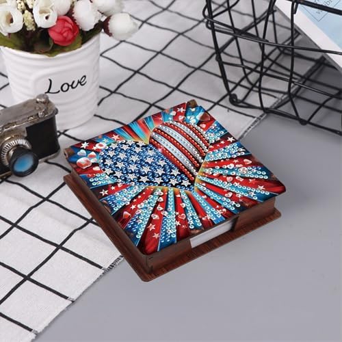 4pcs Bird and Heart Diamond Art Painting Note Box for Adults, Wooden DIY Sticky Notes Holder Kit with 640 Blank Notepads, Multi-Purpose Desk Organizer for Home Office, Study Thoughtful Gift - Image 2