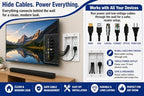 Premium in Wall TV Cable Management Kit for 65+ Inch Smart TVs with Recessed Triple Outlet Box, Wire Hider, Pass Through Plate, Low Voltage Cable Plate, Wire Concealer, Home Theater DIY - Image 2