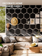 Fluxynara 8-Pack Hexagon Felt Bulletin Board Tiles, Black-1 - Image 4