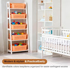 uxcell 2Pack Pantry Plastic Storage Baskets, 15.55x7.87x7.6 Stackable Organizer Container with Handle Organization Bins for Shelves Bathrooms Bedrooms Closet Desktop Cabinets, White - Image 6