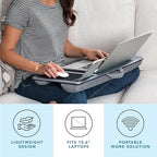 LAPGEAR Home Office Lap Desk – Silver Carbon, Fits 15.6” Laptops - Image 2
