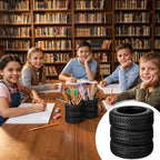 12 Pcs Tire Pen Holder Desk Decorations for Men - Funny Car Tire Stack Pencil Pot for Office Accessories, Unique Gift Idea - Image 7